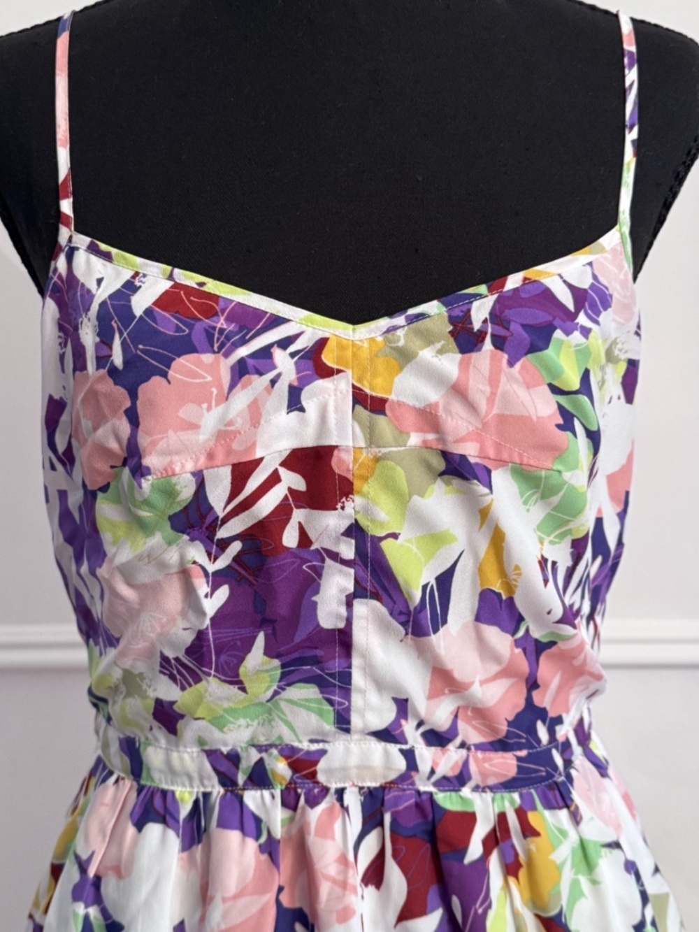 J. Crew Seaside Cami Dress Size 8 Multicolor Floral Fit Flare Pockets - Picture 2 of 7